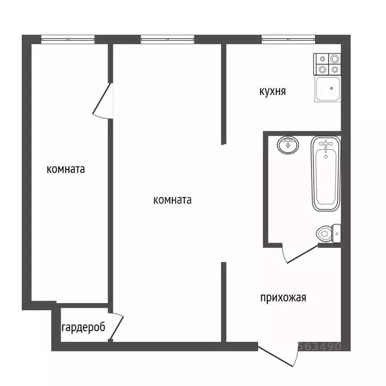 2-к кв. Воронежская область, Воронеж ул. Фридриха Энгельса, 2 (40.1 м) - Фото 2
