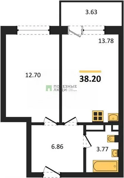 2-комнатная квартира: Ижевск, улица Телегина, 48 (38.2 м) - Фото 1