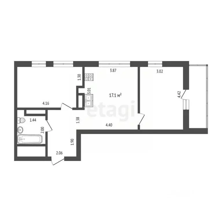 2-к кв. Тюменская область, Тюменский район, д. Дударева ул. Сергея ... - Фото 1