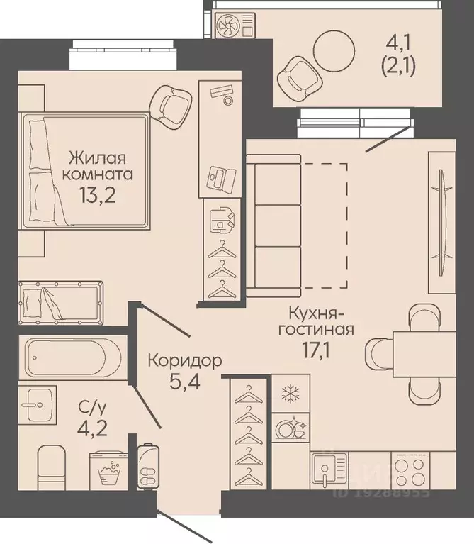 1-к кв. Волгоградская область, Волгоград Трехгорная ул., 27 (42.0 м) - Фото 1
