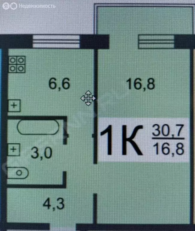 1-комнатная квартира: Нижний Новгород, улица Советской Армии, 9 (30.7 ... - Фото 1