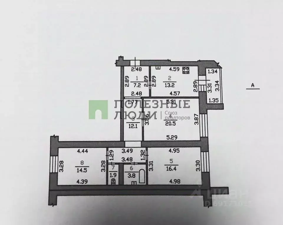 3-к кв. Орловская область, Орел Пожарная ул., 5 (89.6 м) - Фото 2