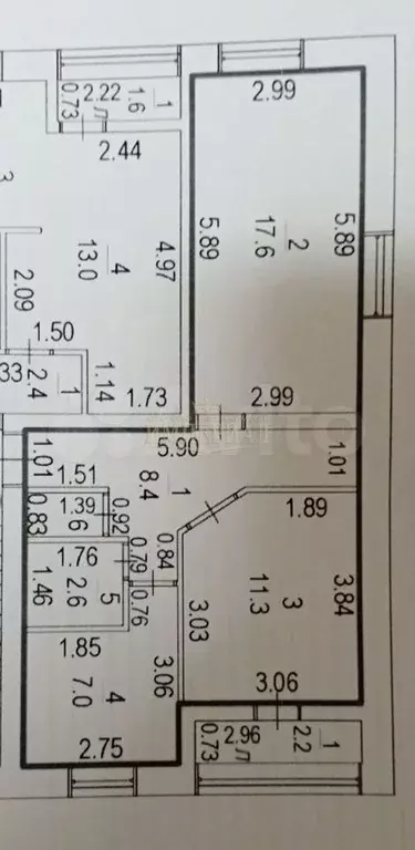 2-к. квартира, 52 м, 6/6 эт. - Фото 0