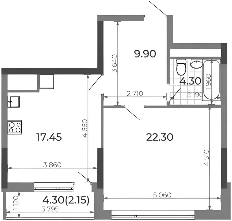 1-к кв. Татарстан, Казань Шоссейная ул., 57 (55.0 м) - Фото 2