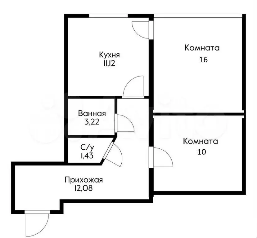 2-к. квартира, 52 м, 2/7 эт. - Фото 0