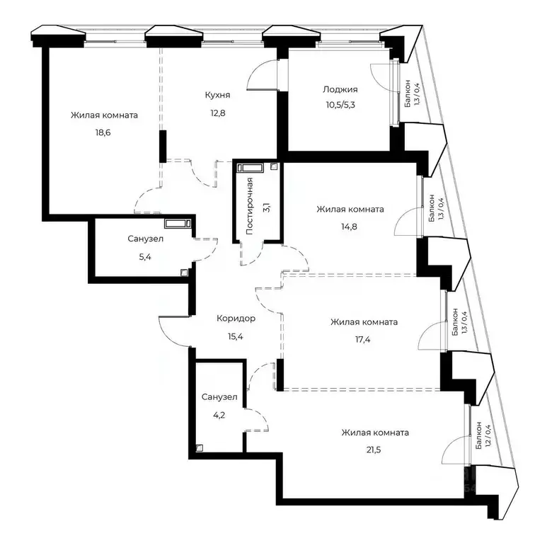4-к кв. Пензенская область, Пенза Велларт Сити жилой комплекс (120.1 ... - Фото 1