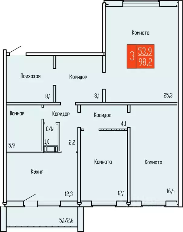 3-к кв. Курганская область, Курган ул. Карбышева, 52к1 (98.2 м) - Фото 0