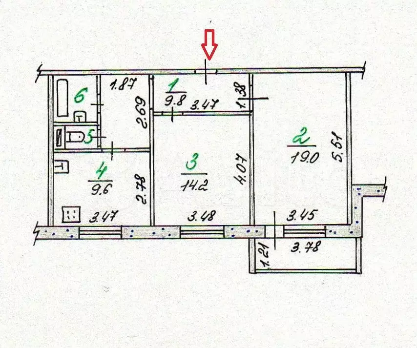 2-к. квартира, 56,6 м, 4/9 эт. - Фото 0