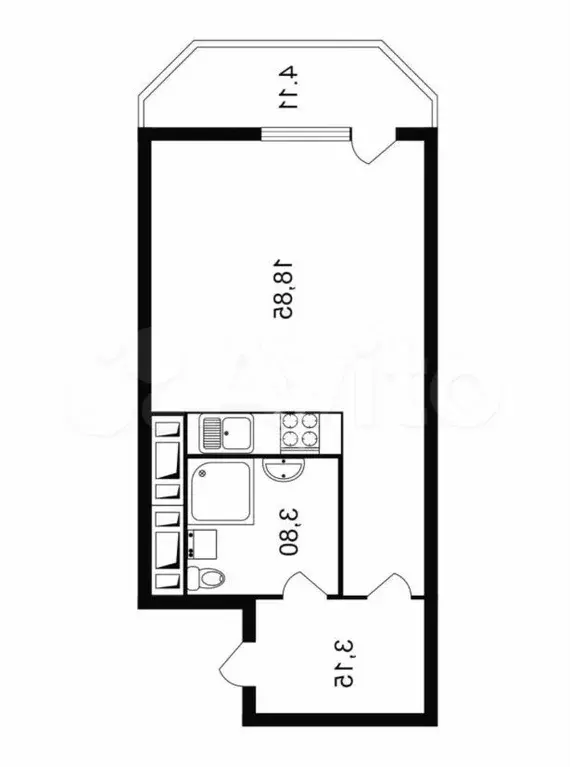 Квартира-студия, 25,5 м, 9/23 эт. - Фото 0