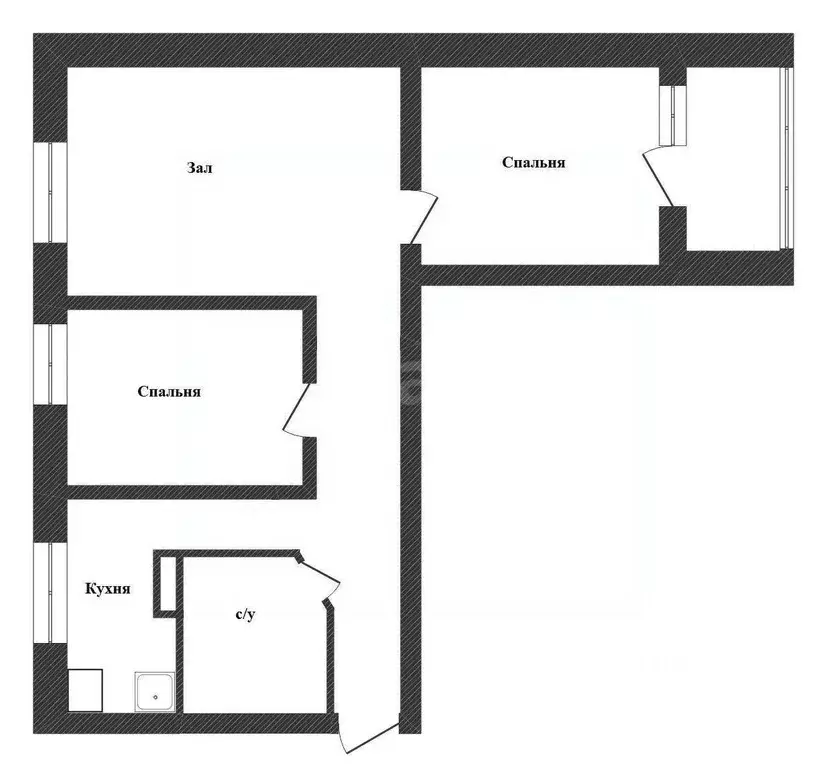 3-к кв. Воронежская область, Воронеж ул. Киселева, 5 (55.6 м) - Фото 2