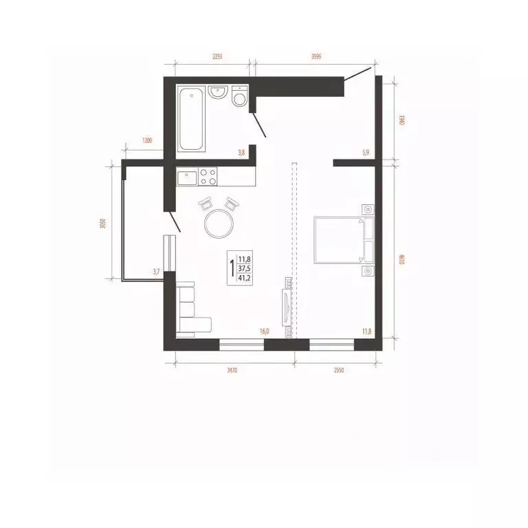 1-к кв. Иркутская область, Иркутск Сарафановская ул. (41.2 м) - Фото 0