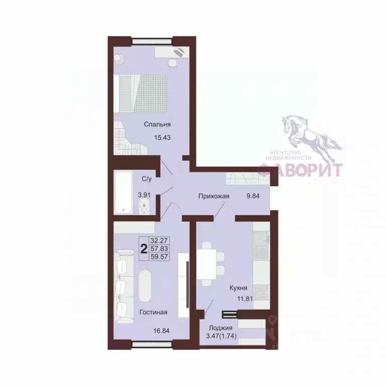 2-к кв. Оренбургская область, Оренбург Красный городок мкр,  (59.57 м) - Фото 0