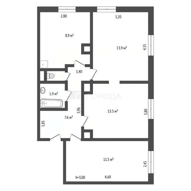 3-к кв. Алтайский край, Барнаул просп. Строителей, 24 (58.3 м) - Фото 2