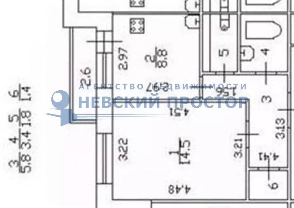 1-к кв. Санкт-Петербург ул. Типанова, 34к2 (35.7 м) - Фото 1