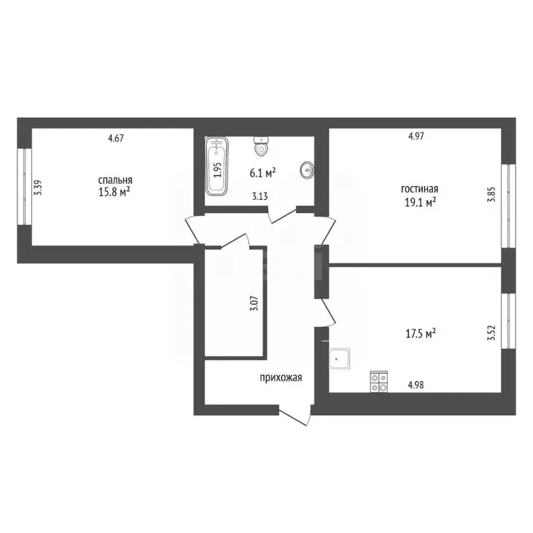 2-к кв. Ярославская область, Рыбинск просп. Ленина, 154В (76.6 м) - Фото 2