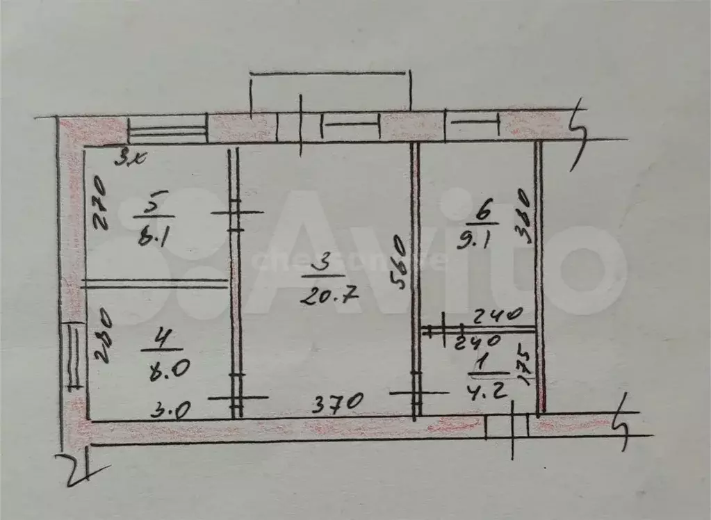 3-к. квартира, 51 м, 2/2 эт. - Фото 0