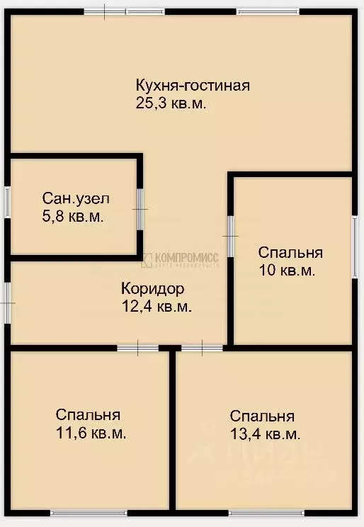 Дом в Краснодарский край, Северский район, Черноморское городское ... - Фото 2