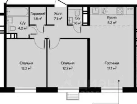 3-к кв. Москва Сосенское поселение, просп. Куприна, 40к9 (61.2 м) - Фото 2