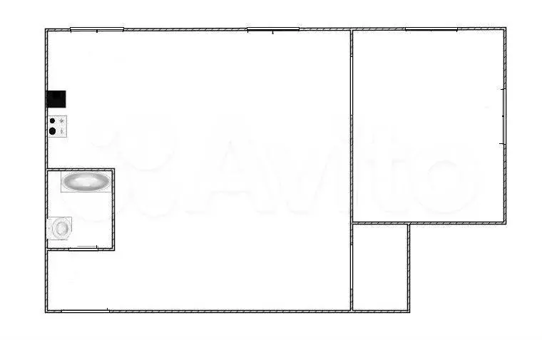 2-к. квартира, 39,6 м, 1/3 эт. - Фото 1