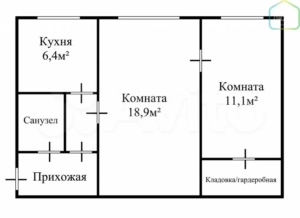 2-к. квартира, 45 м, 1/5 эт. - Фото 0