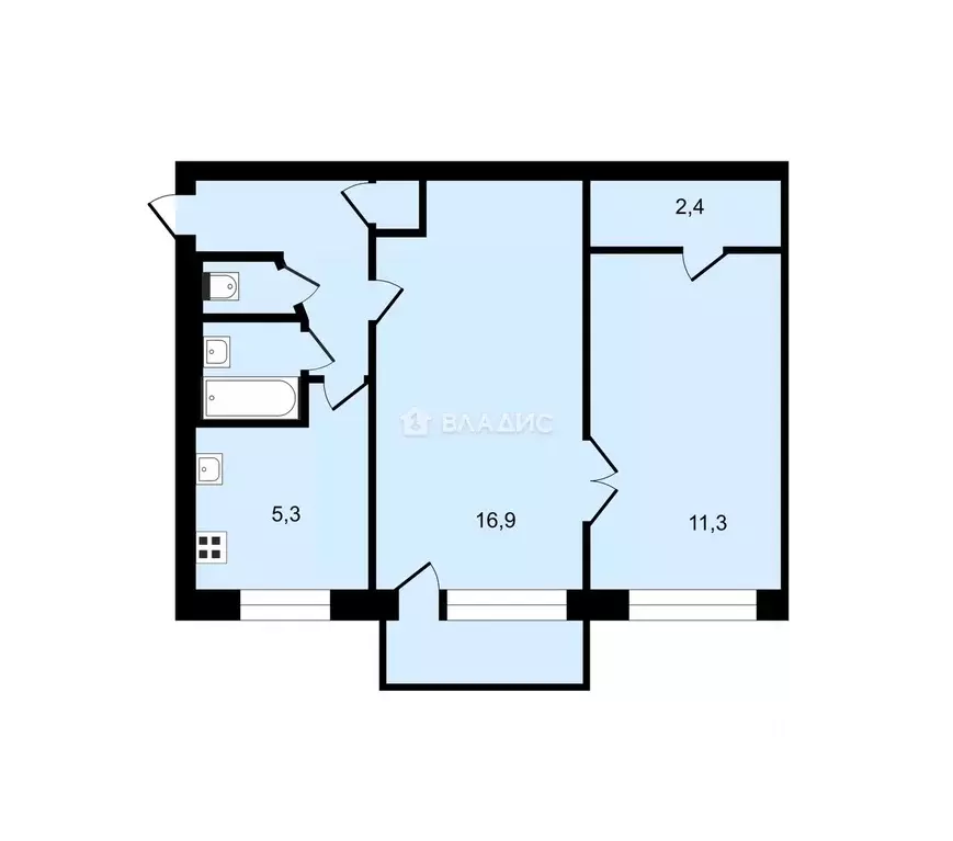 2-к кв. Санкт-Петербург Кубинская ул., 16 (43.1 м) - Фото 0