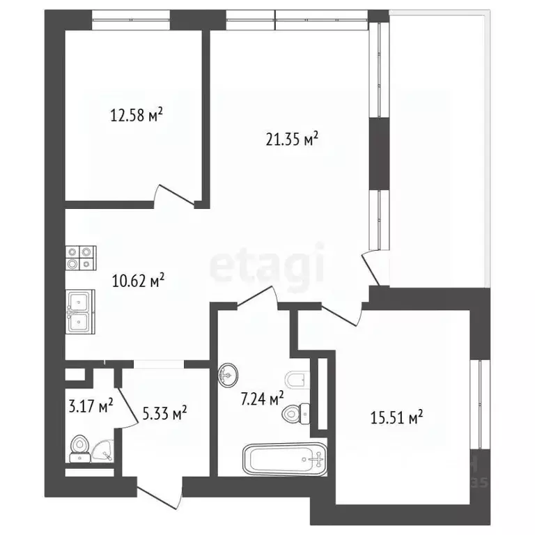 3-к кв. Московская область, Красногорск ул. Согласия, 7/1 (76.6 м) - Фото 2