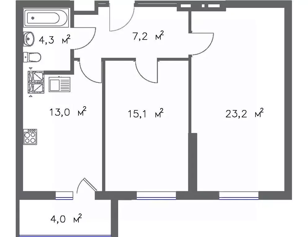 2-к кв. Самарская область, Самара Волгарь жилрайон, 10-й кв-л,  (67.05 ... - Фото 0