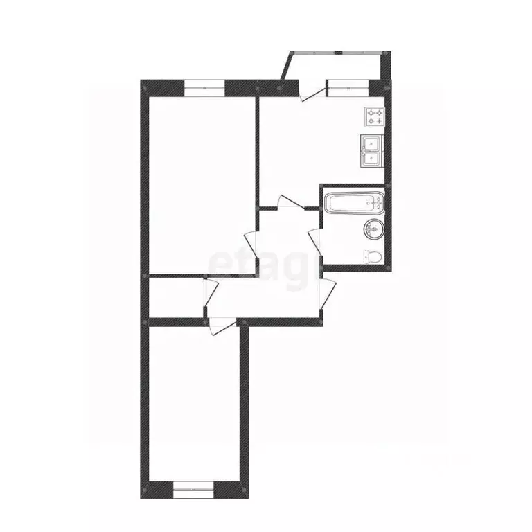 2-к кв. Костромская область, Кострома Кинешемское ш., 34а (56.2 м) - Фото 1