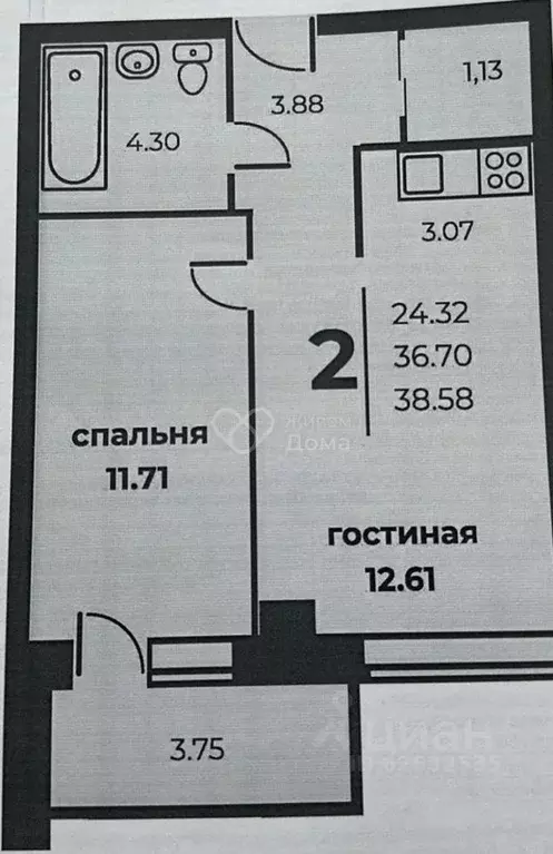 2-к кв. Волгоградская область, Волгоград Баррикадная ул., 1 (36.7 м) - Фото 2