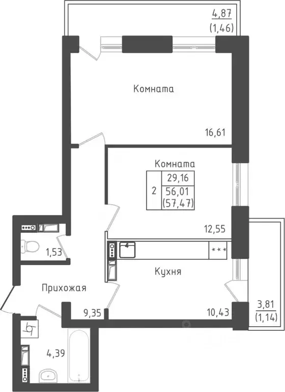 2-к кв. Московская область, Дмитровский городской округ, д. Рыбаки ... - Фото 0