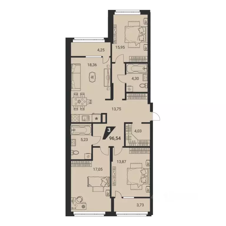 4-к кв. Свердловская область, Екатеринбург ул. 22-го Партсъезда, 10 ... - Фото 0