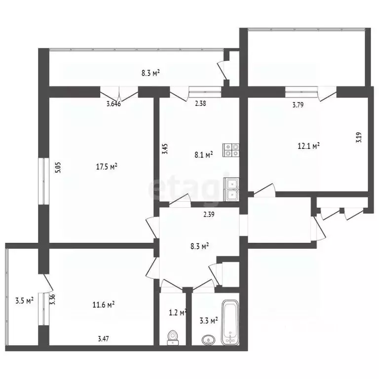 3-к кв. Крым, Ялта ул. Красноармейская, 36 (90.0 м) - Фото 2