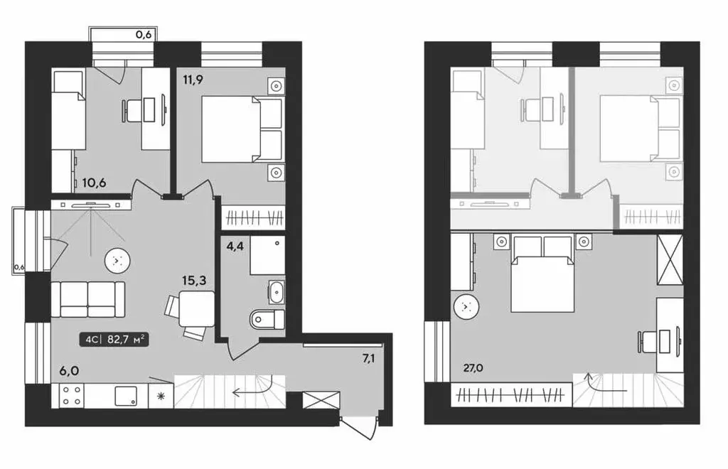 2-комнатная квартира: Октябрьский, жилой комплекс Альпийский квартал, ... - Фото 1