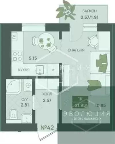 Квартира-студия, 22 м, 1/5 эт. - Фото 0