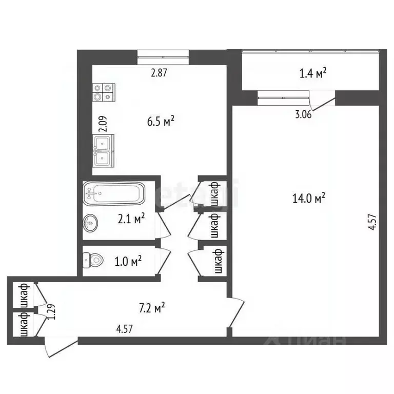 1-к кв. Мордовия, Саранск ул. Сущинского, 4с4 (32.7 м) - Фото 1