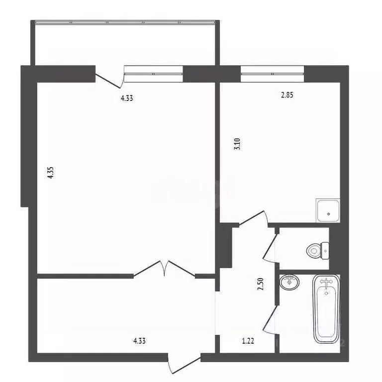 1-к кв. Красноярский край, Красноярск ул. Чернышевского, 114 (40.3 м) - Фото 2