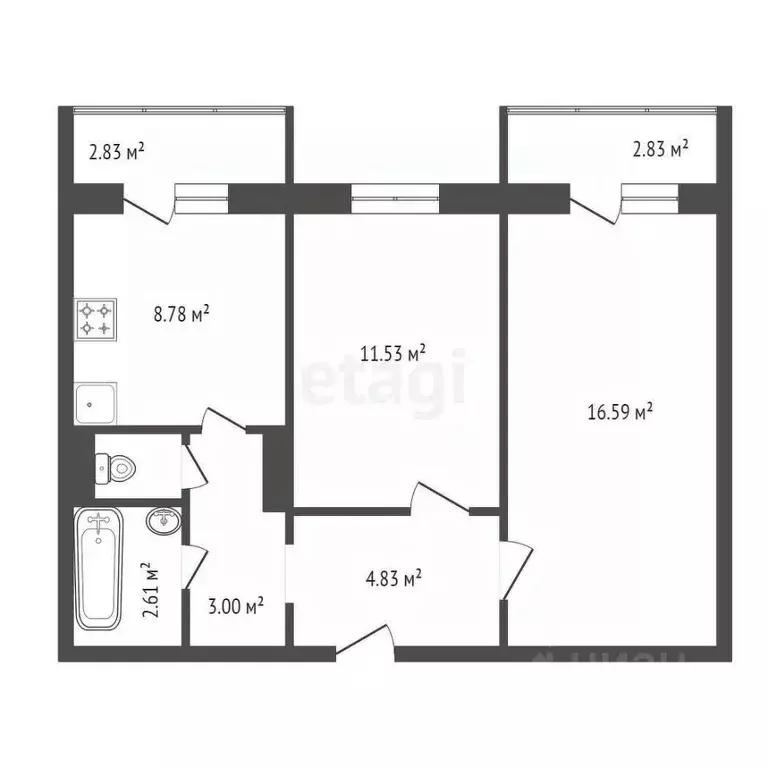 2-к кв. Красноярский край, Красноярск Нанжуль-Солнечный мкр, ул. ... - Фото 1