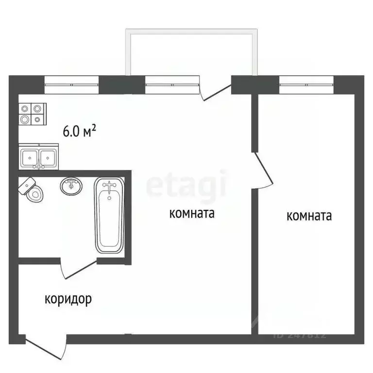 2-к кв. Московская область, Коломна ул. Известковый поселок, 12 (39.1 ... - Фото 1