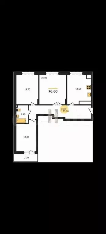 3-к. квартира, 76,6 м, 8/8 эт. - Фото 1