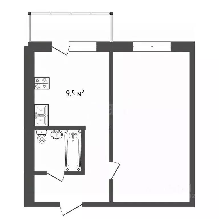 1-к кв. Вологодская область, Вологда Фрязиновская ул., 29Б (40.2 м) - Фото 2