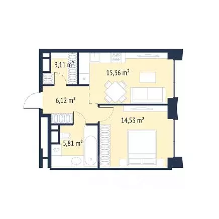 1-к кв. Москва Нагатинская ул., к2вл1 (44.93 м) - Фото 0