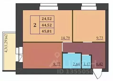 2-к кв. Ярославская область, Ярославль Северный жилрайон, 15-й мкр,  ... - Фото 1