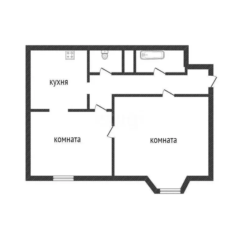 2-комнатная квартира: Курган, улица Ленина, 27 (62 м) - Фото 1