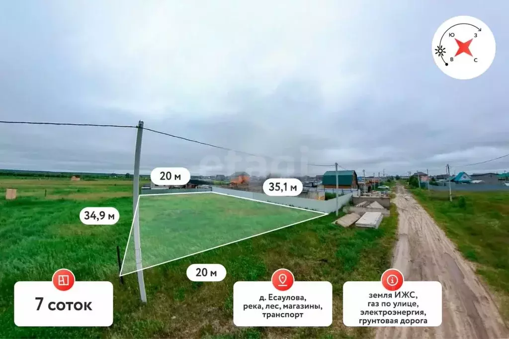 Участок в Тюменская область, Тюменский муниципальный округ, д. ... - Фото 1