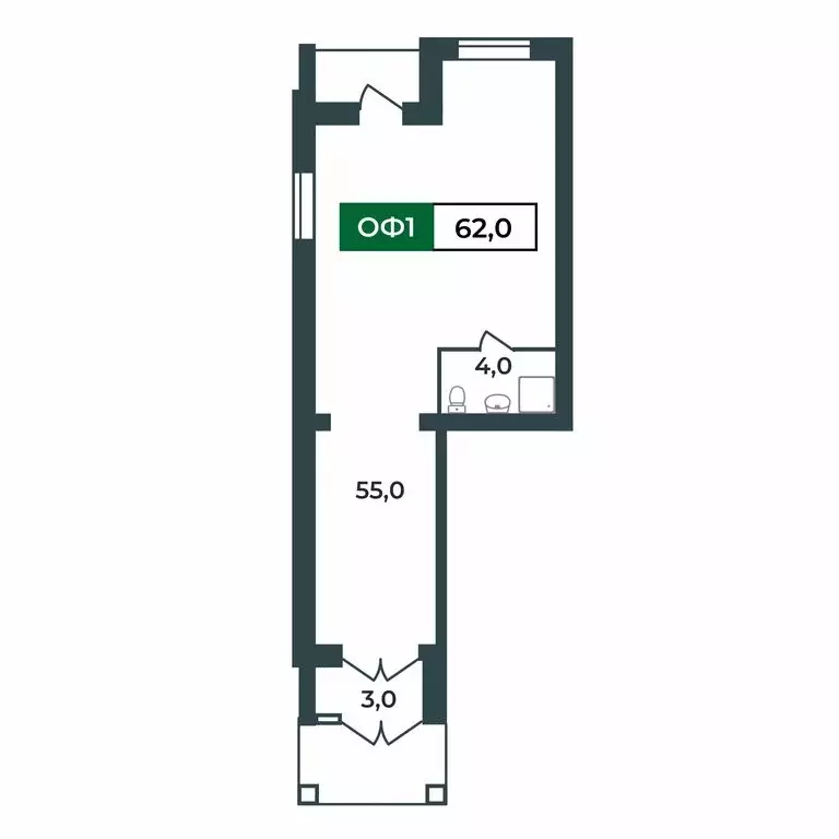Офис (62 м) - Фото 2