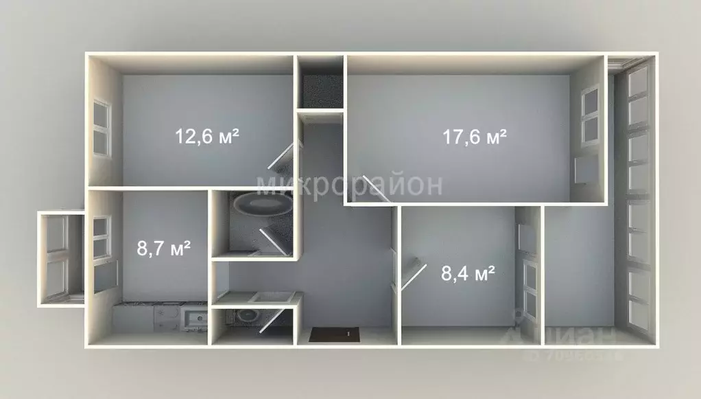 3-к кв. Крым, Джанкойский район, Изумрудновское с/пос, с. Калиновка ... - Фото 2