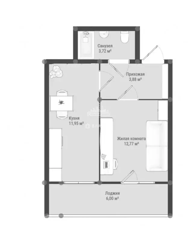 1-комнатная квартира: Керчь, Вокзальное шоссе, 145 (35.32 м) - Фото 1