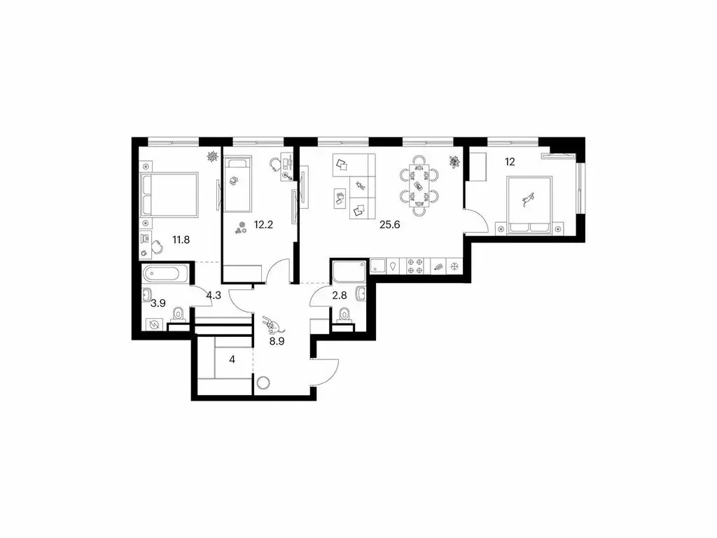 3-комнатная квартира: Москва, микрорайон Очаково (85.5 м) - Фото 0