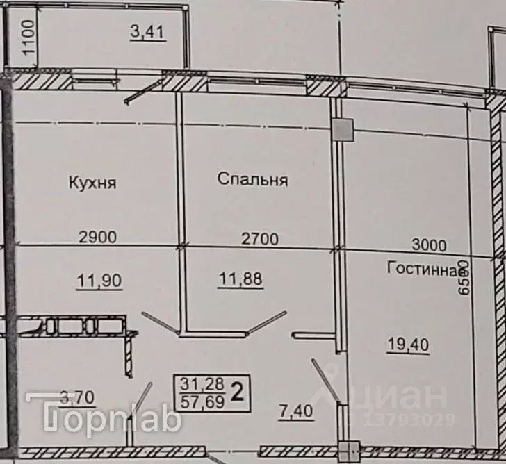 2-к кв. Кабардино-Балкария, Нальчик ул. Идарова, 178 (55.0 м) - Фото 1