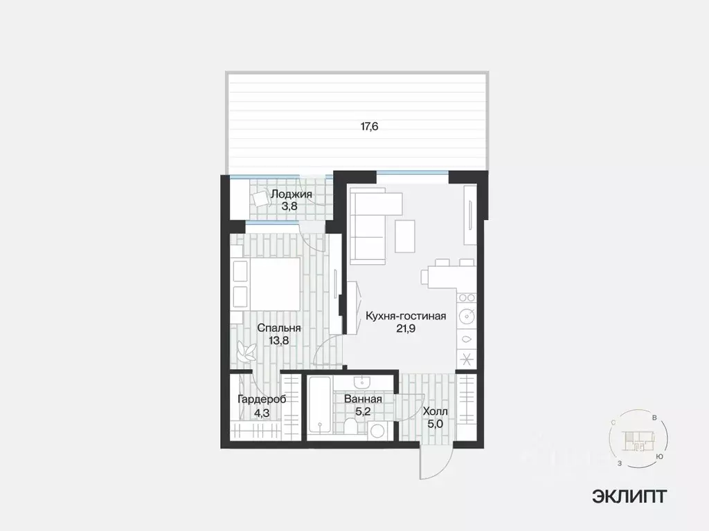 1-к кв. Тюменская область, Тюмень ул. Игоря Комиссарова, 7 (51.99 м) - Фото 1